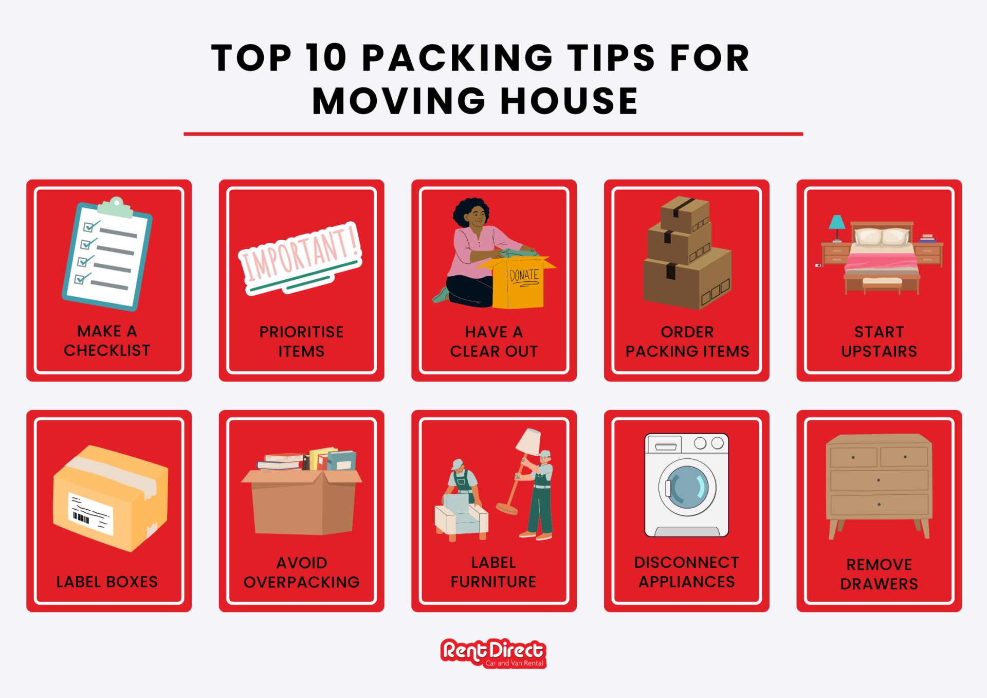 A Packing Checklist by Room